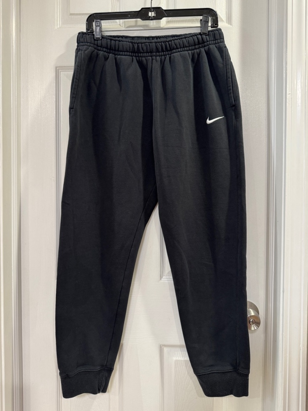 Nike Black Jogger Sweatpants with White Swoosh